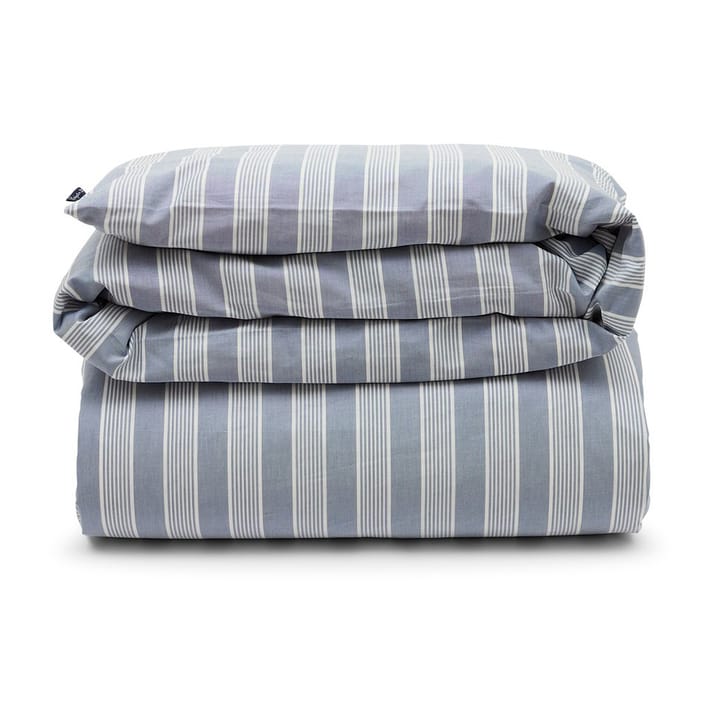 Striped lyocell-puuvillapussilakana 220 x 220 cm - Blue/Off White - Lexington