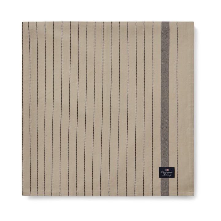 Striped Organic Cotton -pöytäliina 150x250 cm - Beige-dark gray - Lexington