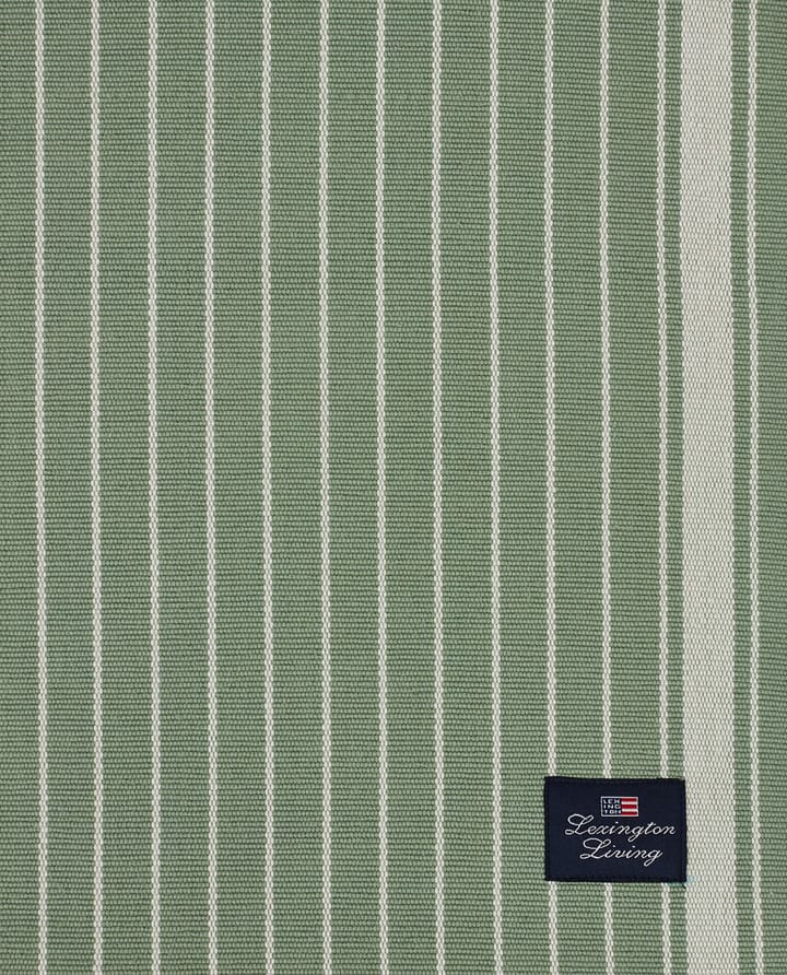 Striped Organic Cotton Rips -kaitaliina 50x250 cm - Green-white - Lexington