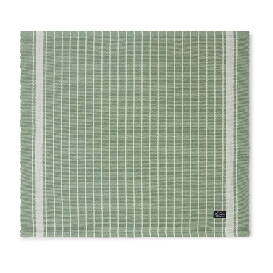 Lexington Striped Organic Cotton Rips -pöytätabletti 50×250 cm Green-white