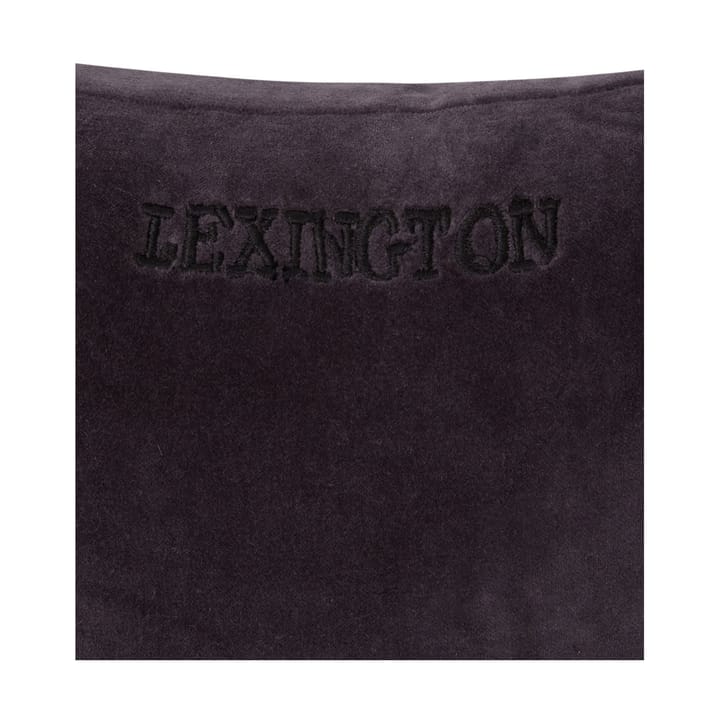 Striped Organic Cotton Velvet -tyyny 30 x 40 cm - Dark gray-light beige - Lexington