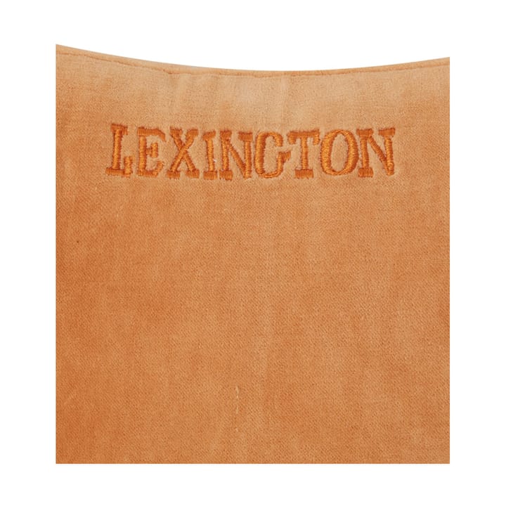 Striped Organic Cotton Velvet -tyyny 30 x 40 cm - Mustard-light beige - Lexington