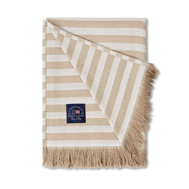 Striped Recycled Cotton -huopa 130 x 170 cm - Beige-white - Lexington