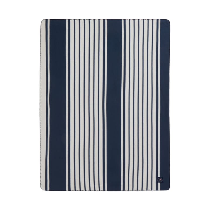 Striped Recycled Polyester fleecefiltti 130x170 cm - Navy - Lexington