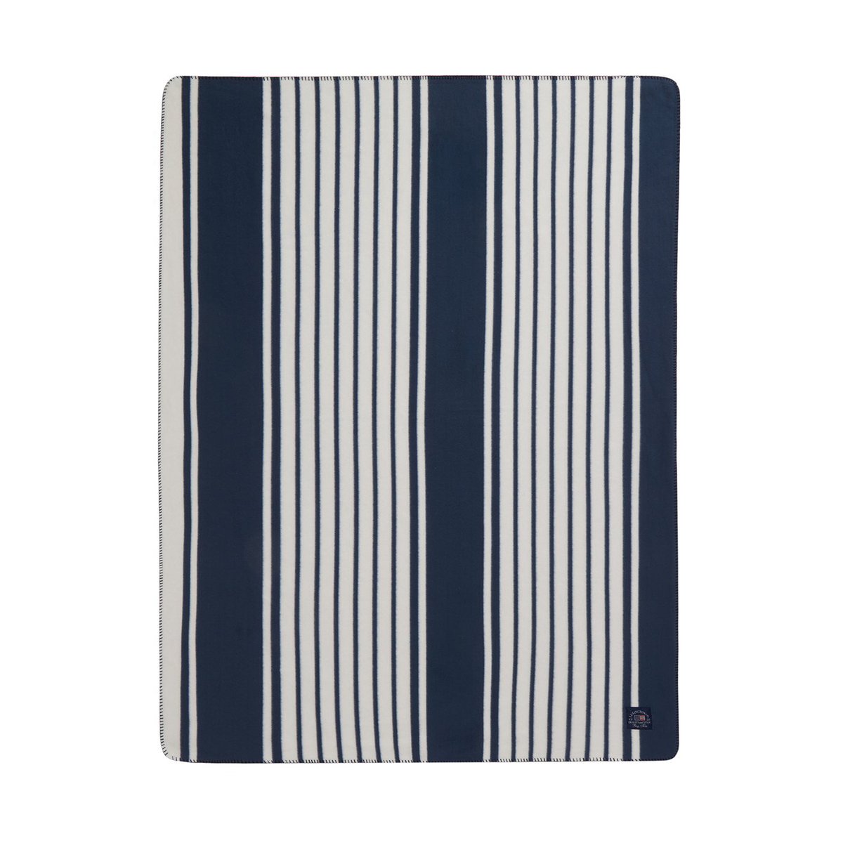 Lexington Striped Recycled Polyester fleecefiltti 130x170 cm Navy