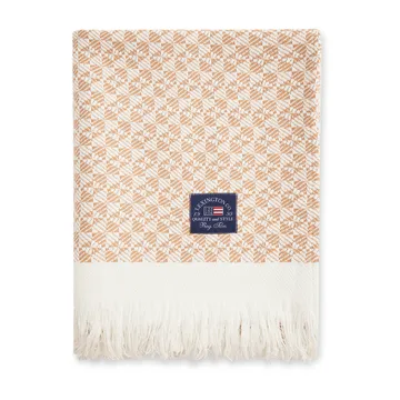 Striped Structured Recycled -puuvillahuopa 130 x 170 cm - Beige-valkoinen - Lexington