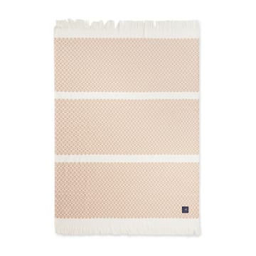 Striped Structured Recycled -puuvillahuopa 130 x 170 cm - Beige-valkoinen - Lexington