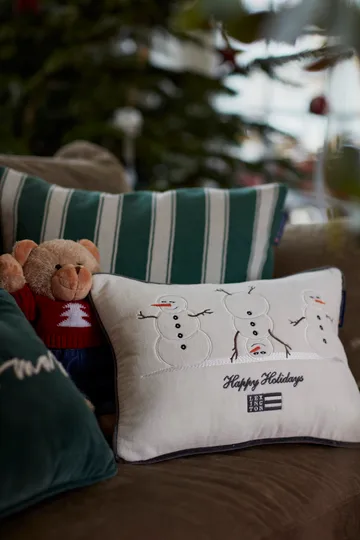 Structure Striped Linen Cotton -tyynynpäällinen 50 x 50 cm - Green-beige - Lexington