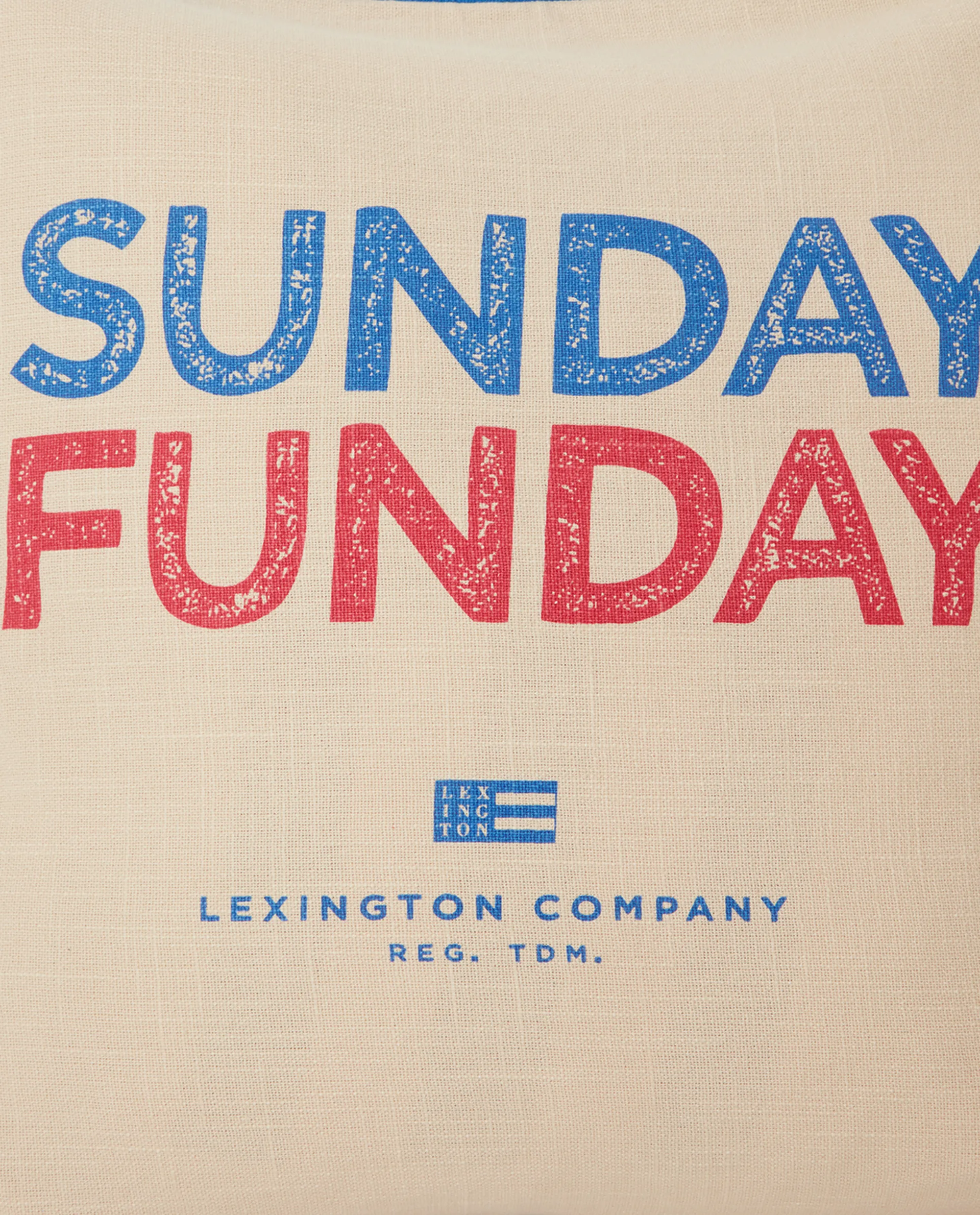 Sunday Funday Printed -tyynynpäällinen 50 x 50 cm, Beige-sininen-vaaleanpunainen Lexington