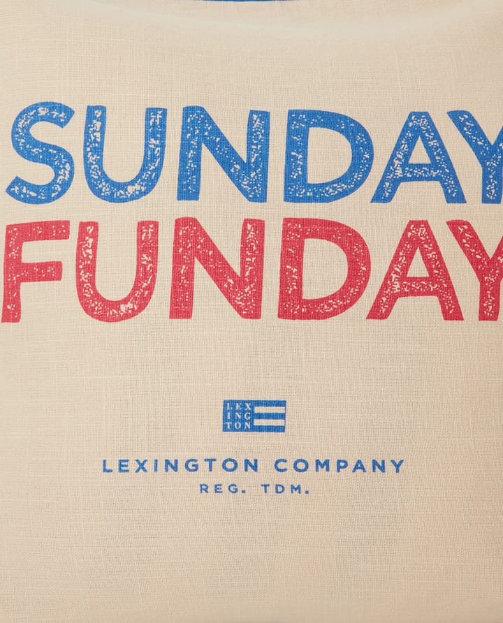 Sunday Funday Printed -tyynynpäällinen 50 x 50 cm - Beige-sininen-vaaleanpunainen - Lexington