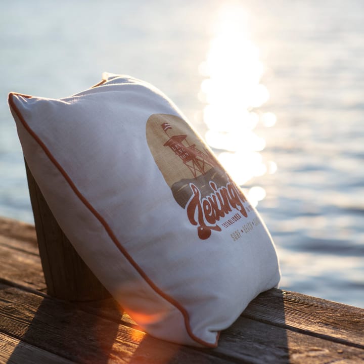 Surf Beach Logo Canvas -tyynynpäällinen 50 x 50 cm - White-peach melon - Lexington