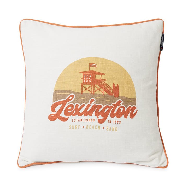 Surf Beach Logo Canvas -tyynynpäällinen 50 x 50 cm - White-peach melon - Lexington