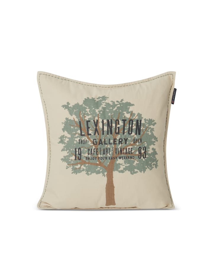 Tree Logo tyynynpäällinen 50x50 cm - Vaaleanbeige-vihreä - Lexington