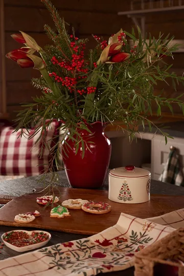 Tree pellava/puuvilla keittiöpyyhe - Valkoinen–punainen–vihreä, 50x70 cm - Lexington