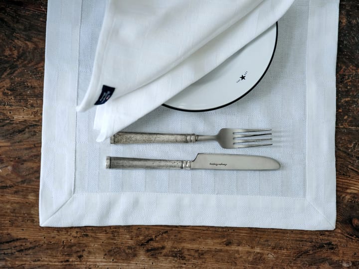 Valkoinen jacquard-puuvillainen pöytätabletti 40x50 cm, Valkoinen Lexington