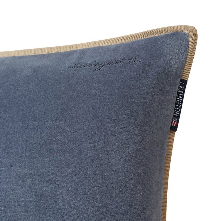 Velvet tyynynpäällinen reunalla 50 x 50 cm - Steel blue - Lexington