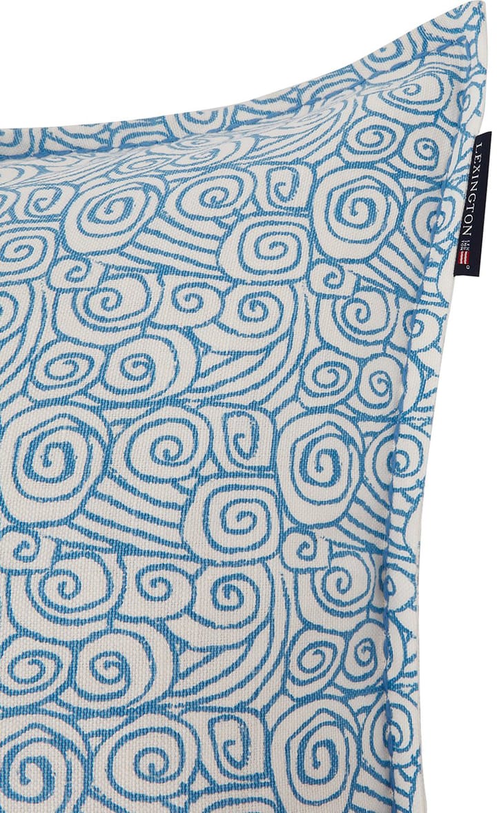 Waves Printed Linen/Cotton tyynynpäällinen 50x50 cm, White Lexington
