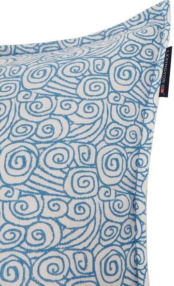Waves Printed Linen/Cotton tyynynpäällinen 50x50 cm - White - Lexington