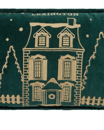 Winter House eko. samettipuuvillatyyny 30x50 cm - Green-Light Beige - Lexington