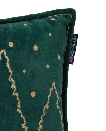 Winter House eko. samettipuuvillatyyny 30x50 cm - Green-Light Beige - Lexington