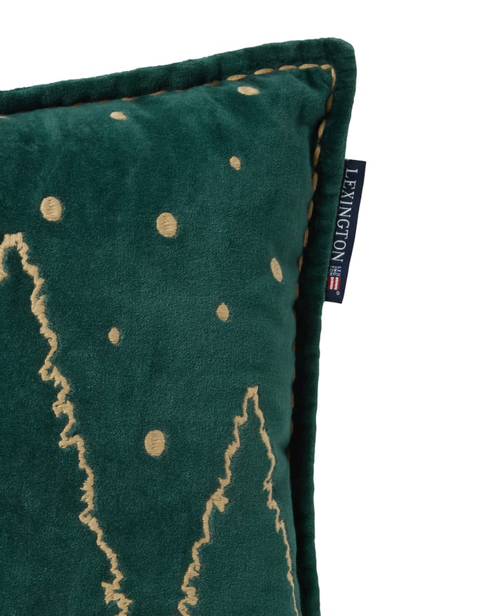 Winter House eko. samettipuuvillatyyny 30x50 cm, Green-Light Beige Lexington
