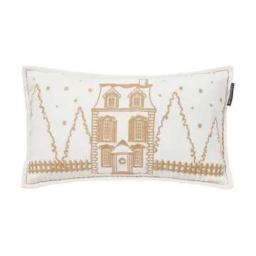 Winter House eko. samettipuuvillatyyny 30x50 cm - White-Light beige - Lexington