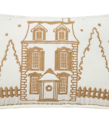 Winter House eko. samettipuuvillatyyny 30x50 cm - White-Light beige - Lexington