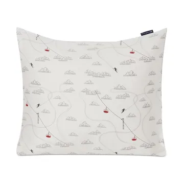Winter Printed Cotton Sateen -tyynyliina 50 x 60 cm - White-gray-red - Lexington