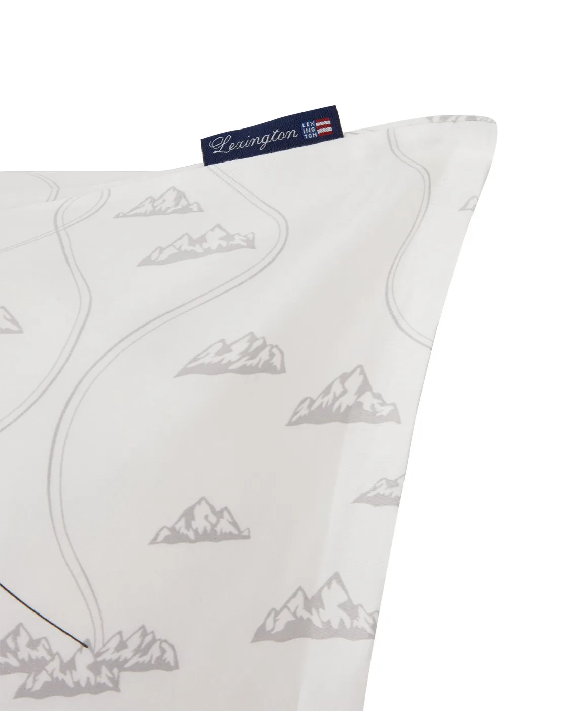 Winter Printed Cotton Sateen -tyynyliina 50 x 60 cm, White-gray-red Lexington