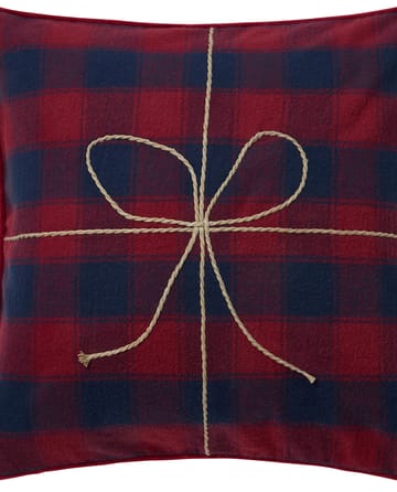 Wrapped ruudullinen eko flanellityynyliina 50x50 cm - Tummansinipunpunainen - Lexington