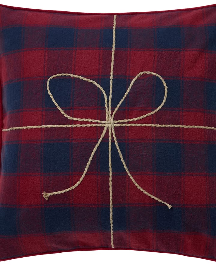 Wrapped ruudullinen eko flanellityynyliina 50x50 cm, Tummansinipunpunainen Lexington