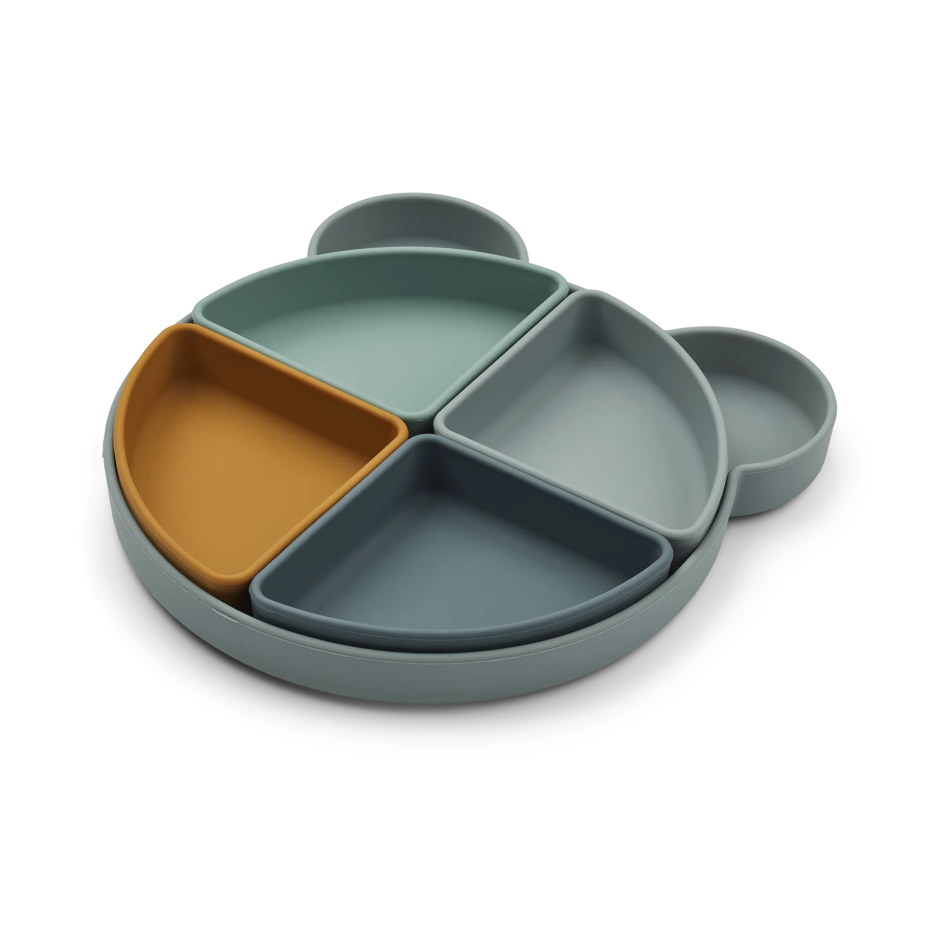 Arne lastenlautanen + 4 kulhoa, Mr bear blue fog multi mix Liewood