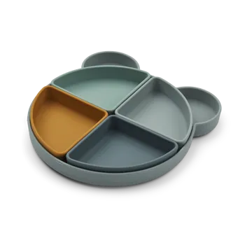 Arne lastenlautanen + 4 kulhoa - Mr bear blue fog multi mix - Liewood