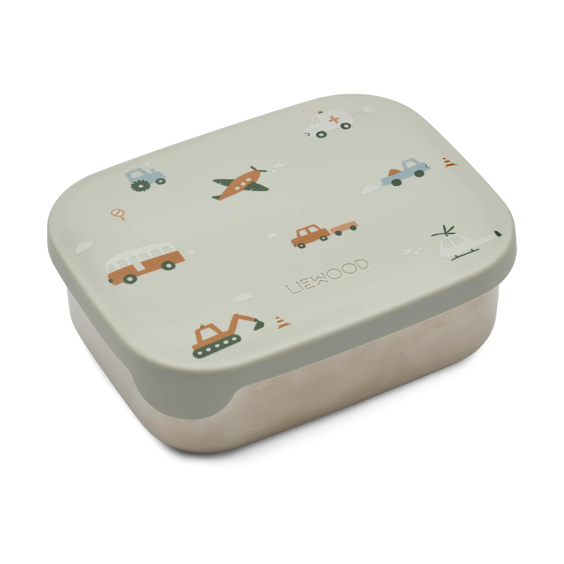 Arthur eväsrasia 13,5x17 cm, Vehicles-dove blue mix Liewood