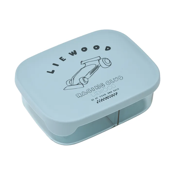 Arthur Tritan eväsrasia 13,5x17 cm - Race cars–Beach blue - Liewood