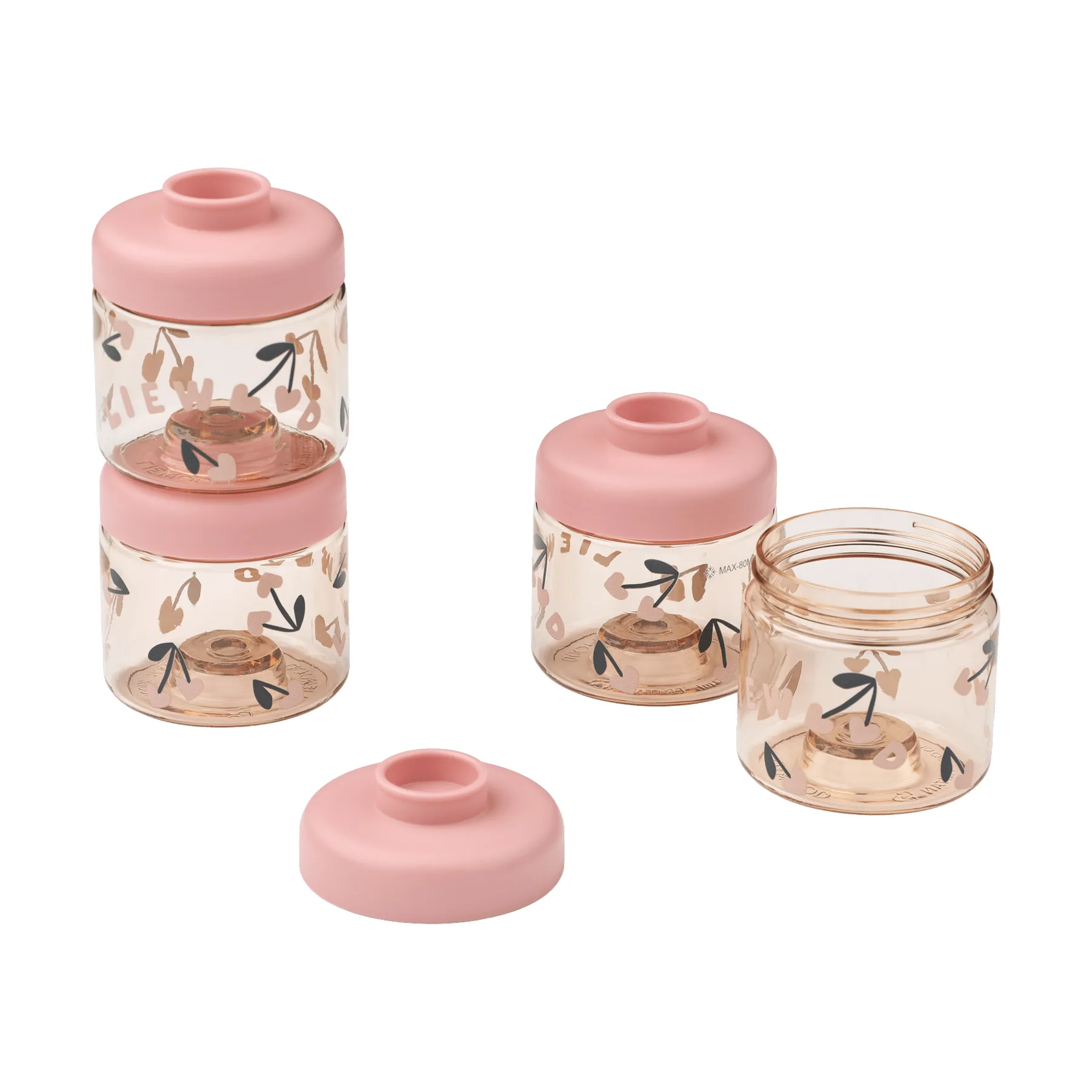 Dominique lastenruokapurkit 100 ml 4-pack, Cherry heart-Rosey Liewood