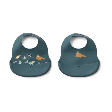 Ember painettu ruokalappu 2 osaa - Arctic Sea-Ocean view - Liewood