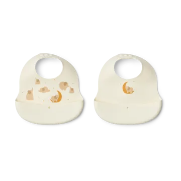 Ember painettu ruokalappu 2 osaa - Elephant-Creme de la creme - Liewood