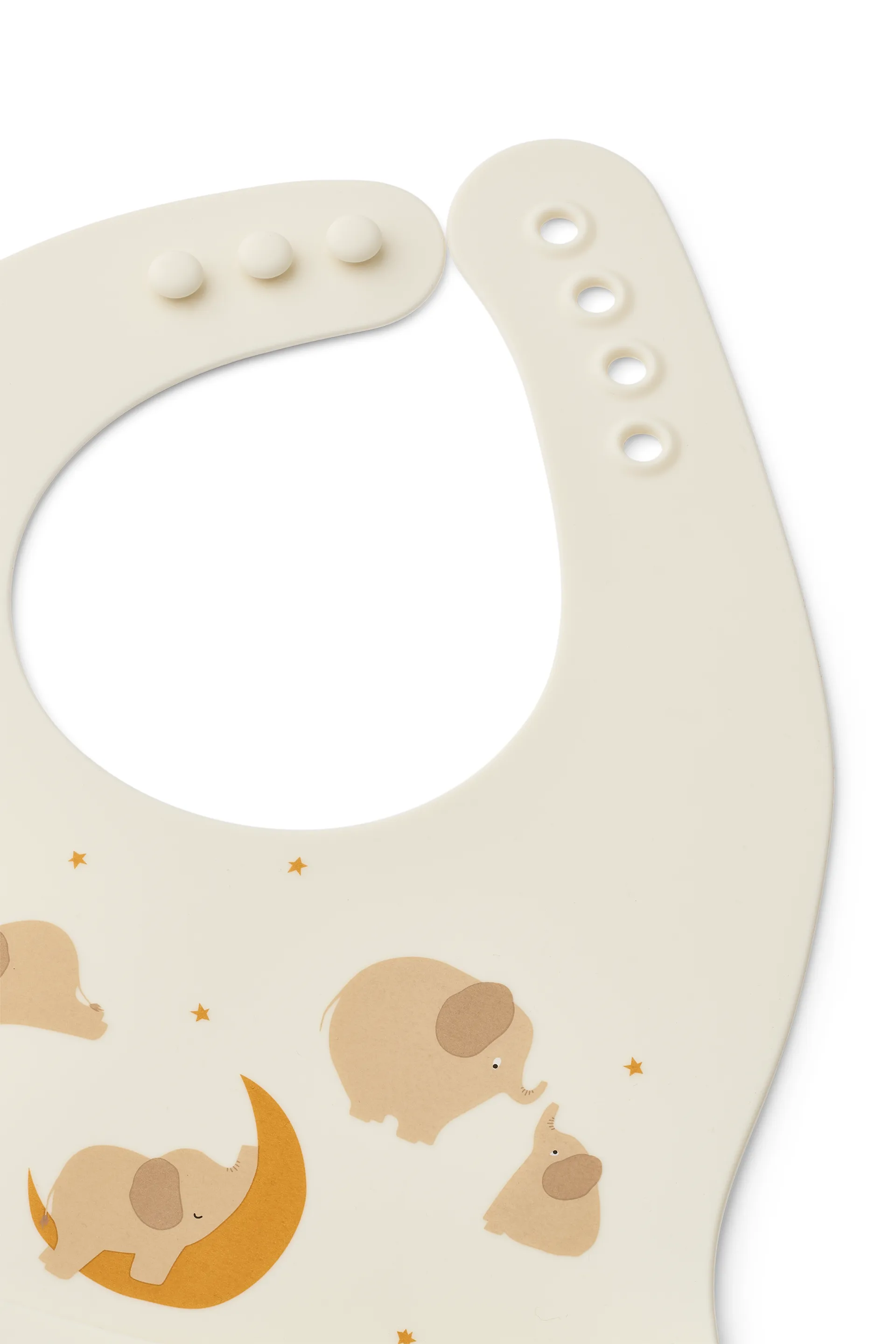 Ember painettu ruokalappu 2 osaa, Elephant-Creme de la creme Liewood