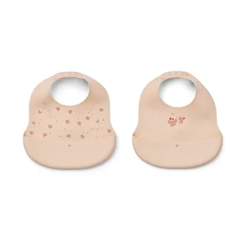 Ember painettu ruokalappu 2 osaa - Mini Butterfly-apple blossom - Liewood