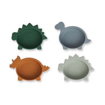 Iggy silikonikulho 4 osaa - Dino blue multi mix - Liewood