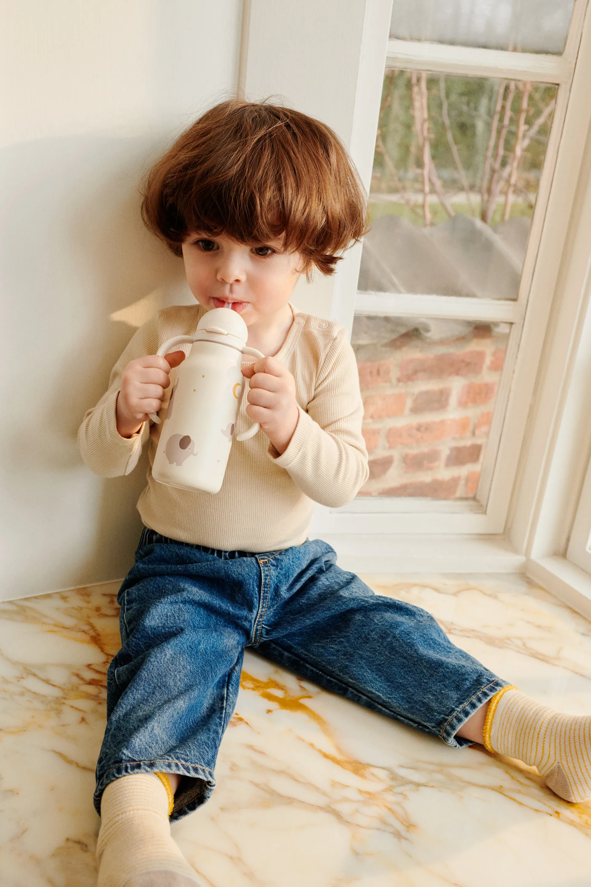 Kimmie vesipullo 25 cl, Elephant-Creme de la creme Liewood