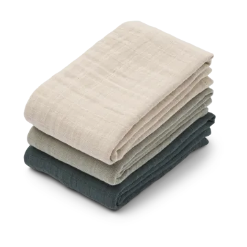 Lewis muslin frotee 3 osaa 65x65 cm - Dove blue mix - Liewood