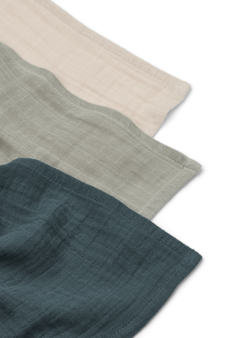 Lewis muslin frotee 3 osaa 65x65 cm, Dove blue mix Liewood