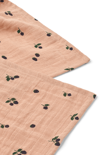 Lewis muslin froteepyyhe 2-pack 65x65 cm. - Mini Berry-Pale tuscany - Liewood