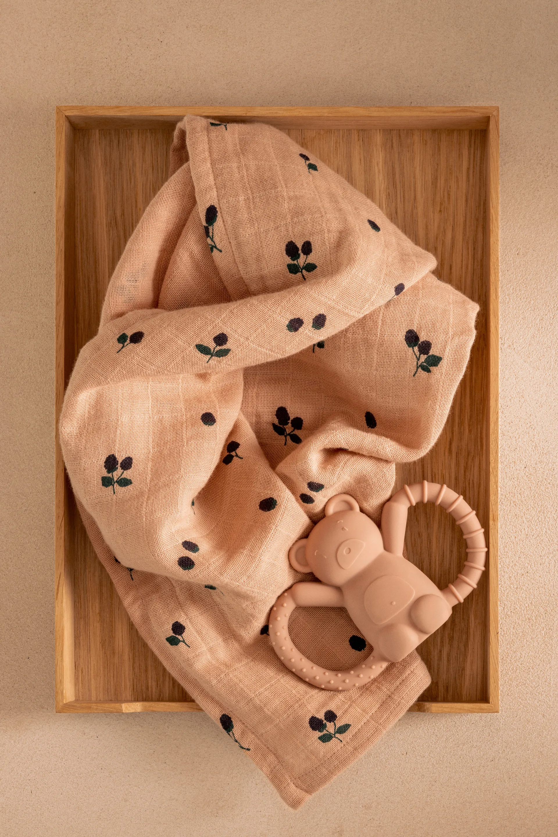 Lewis muslin froteepyyhe 2-pack 65x65 cm., Mini Berry-Pale tuscany Liewood