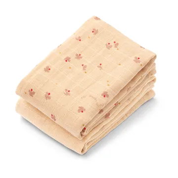 Lewis muslin froteepyyhe 2-pack 65x65 cm. - Mini perhonen-omenankukkasekoitus - Liewood