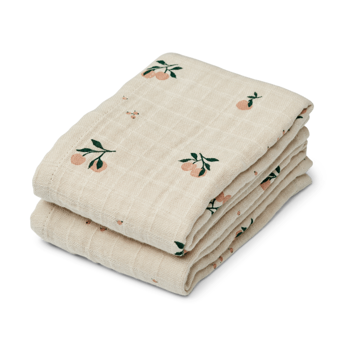 Lewis muslin froteepyyhe 2-pack 65x65 cm. - Peach-Sea shell mix - Liewood