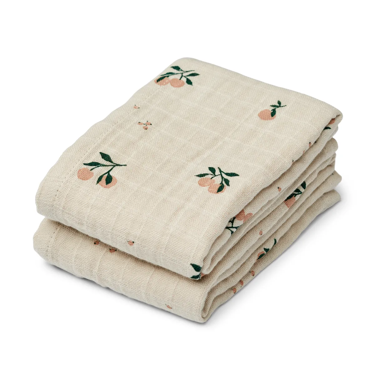 Liewood Lewis muslin froteepyyhe 2-pack 65x65 cm. Peach-Sea shell mix