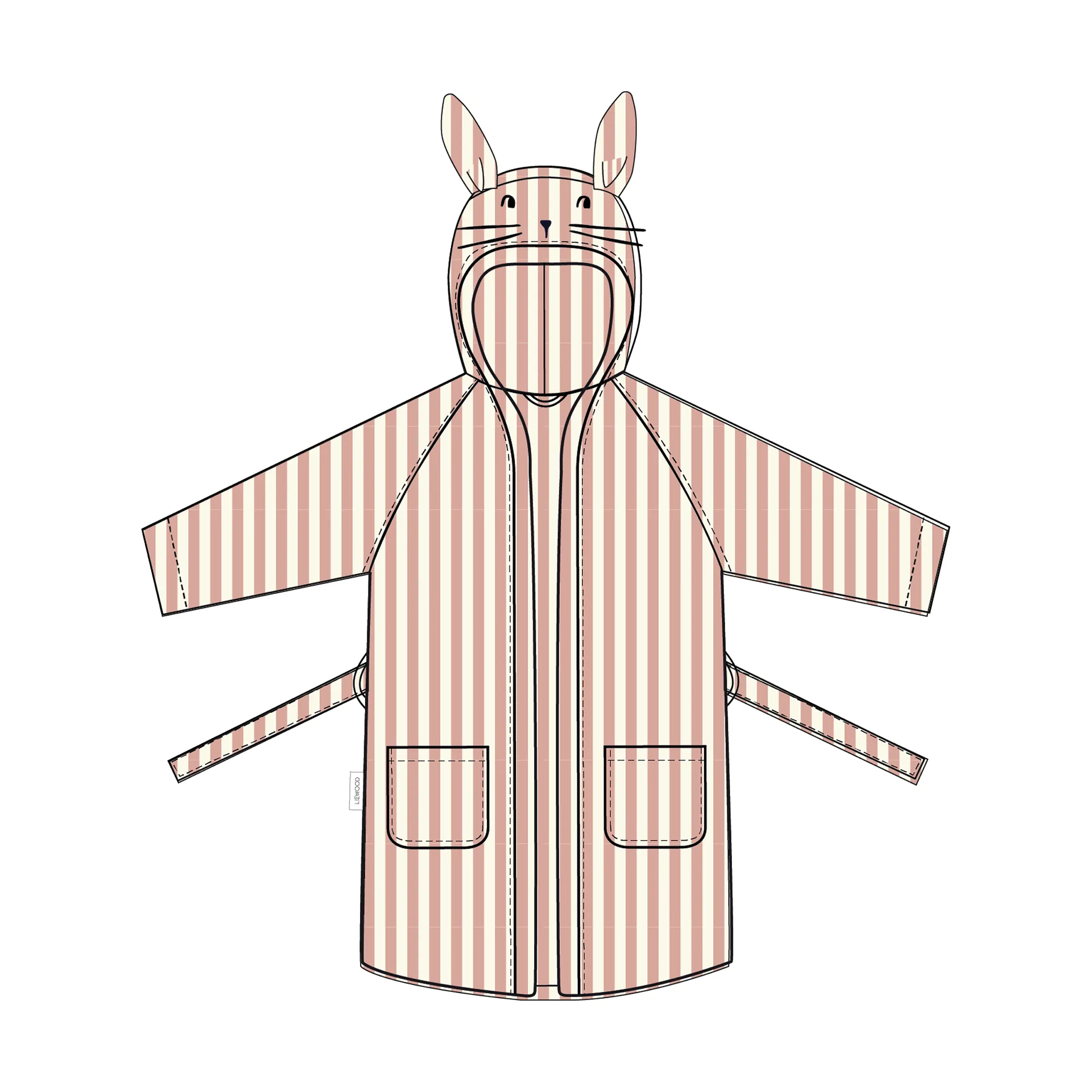 Lily kylpytakki coral blush creme de la creme stripe, 1–2 vuotta Liewood